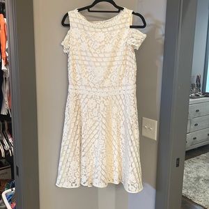 Off white Tahari lace overlay dress